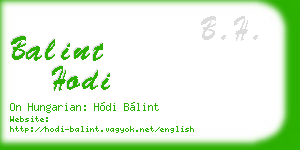 balint hodi business card
