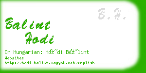 balint hodi business card